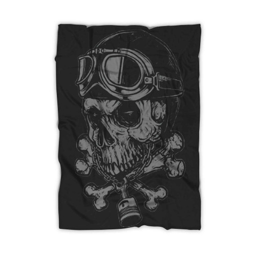 Biker Skull Rider Motorbike Motorcycle Blanket