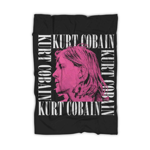 Black Kurt Cobain Face Profile Nirvana Blanket