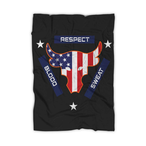 Blood Sweat Respect Usa Flag The Rock Under Armour Project (2) Blanket