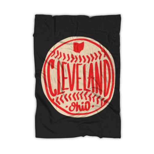 Cleveland Ohio Hand Drawn Script Blanket