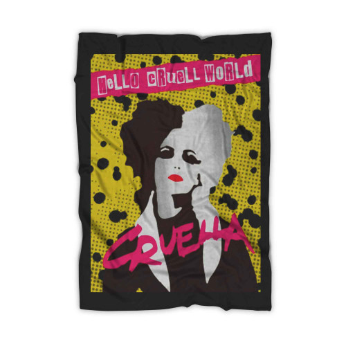 Cruella Hello Cruell World Ransom Stencil Ar Blanket