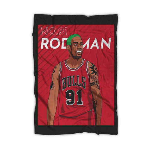 Dennis Rodman Basketball Chicago Bulls Memorabilia Retro Vintage Blanket
