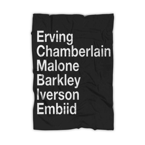 Erving Chamberlain Malone Barkley Iverson Joel Embiid & Sixers Legends Blanket