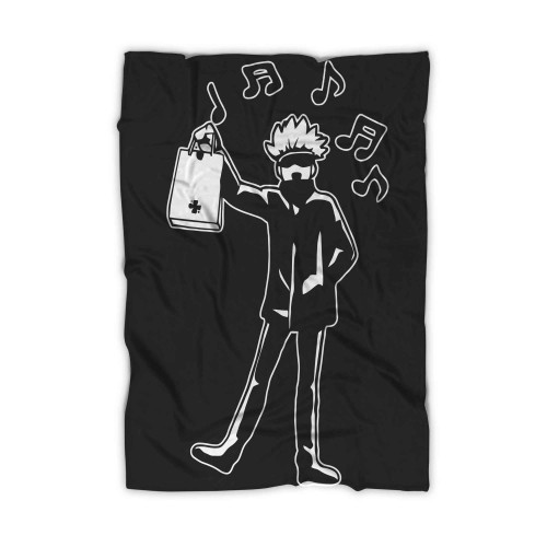 Gojo Saturo Cute Black Blanket
