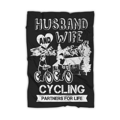 Husband And Wife Cycling Partners For Life Blanket