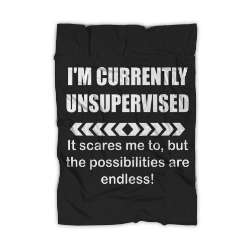 Im Currently Unsupervised Funny Printed Joke Blanket