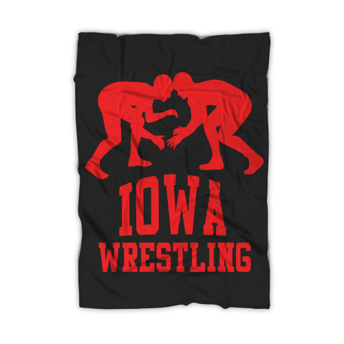 Iowa Wrestling Red Blanket