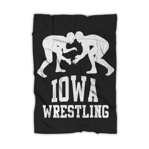 Iowa Wrestling White Blanket