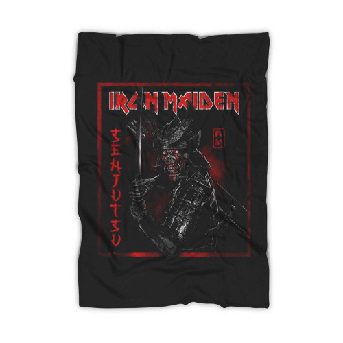 Iron Maiden Senjutsu Cover Distressed Red Blanket