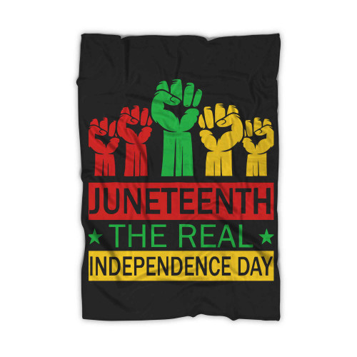 Juneteenth The Real Independence Day Shirt Black History American African Freedom Day Blanket