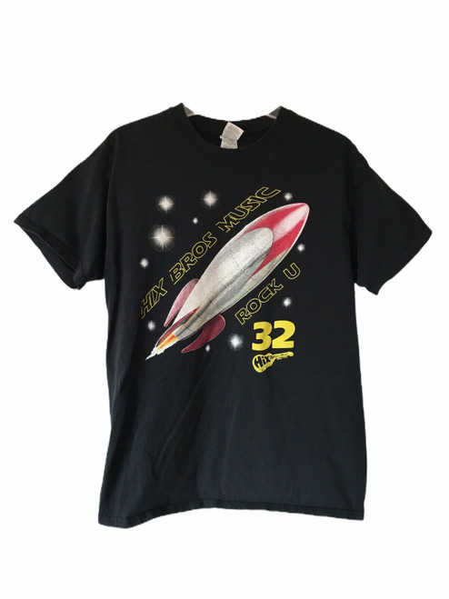 Hix Bros Brothers Music Rock U Space Rocket Guitar Man's T-Shirt Tee