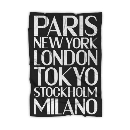 Paris New York London Tokyo Stockholm Fave Cities Blanket