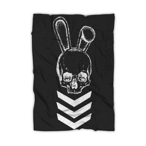 Rabbit Ears Skull Sergeant Stripes Die Bunny Blanket