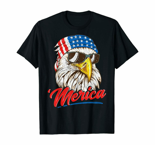 Bald Eagle Merica 80S Mullet Eagle America 4Th Of July Man's T-Shirt Tee