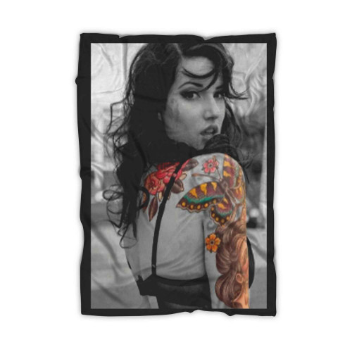 Sexy Tattoo Girl Butterfly Blanket