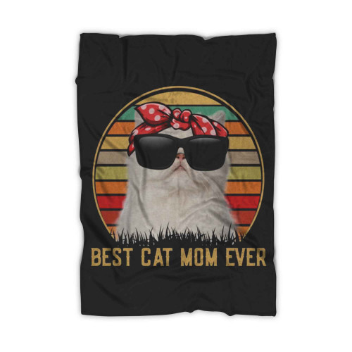 Siberian Cat Best Cat Mom Ever Vintage Best Mom Mother's Day Blanket