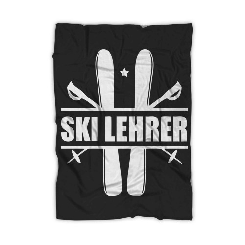 Ski Instructor Skiing Winter Mountains Downhill Slope Blanket