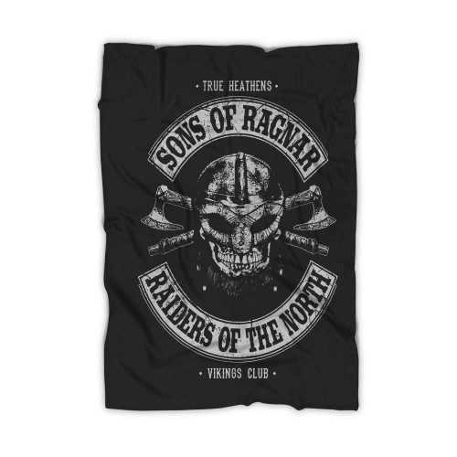 Sons Of Ragnar Vikings Club True Heathens Blanket