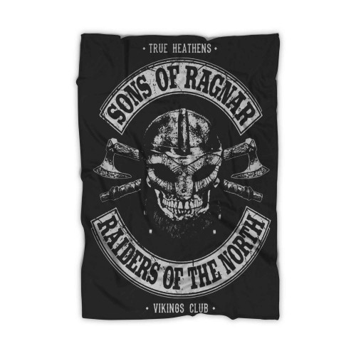Sons Of Ragnar Vikings Club True Heathens Norway Norse Mythology Viking Blanket