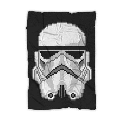 Starwars Storm Trooper Pixel Helmet Minecraft Blanket