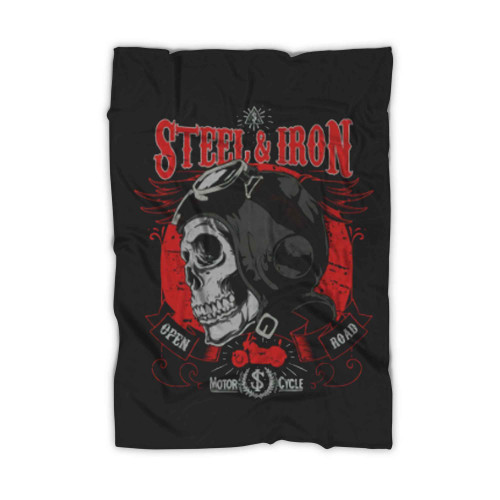 Steel & Iron Motorcyle Biker Motorbike Blanket