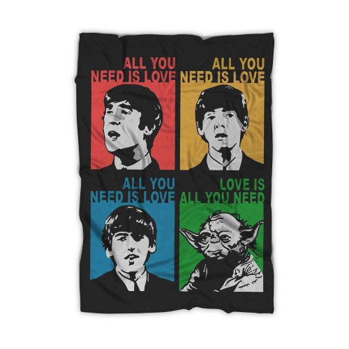 The Beatles Yoda Funny Art Gift Birthday Blanket