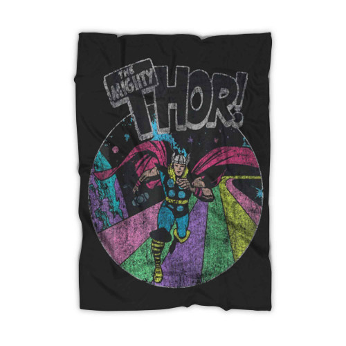 The Mighty Thor Distressed Retro Portrait Vintage Blanket