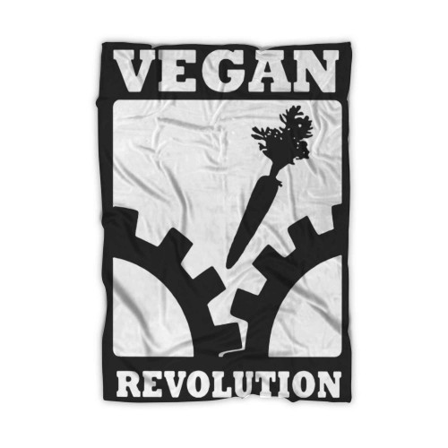 Vegan Revolution Vegetarian Protest Animal Blanket