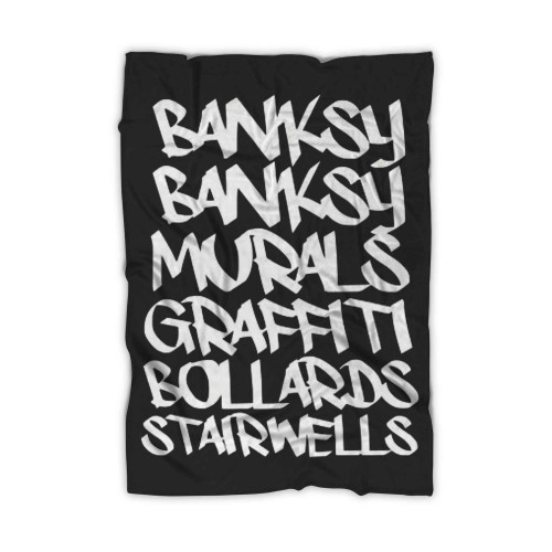 Vic & Bob Inspired Banksy Murals Graffiti Bollards Stairwells Blanket