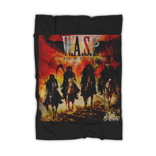 Wasp Metal Rock Band Legend Album Babylon Logo Music Blanket