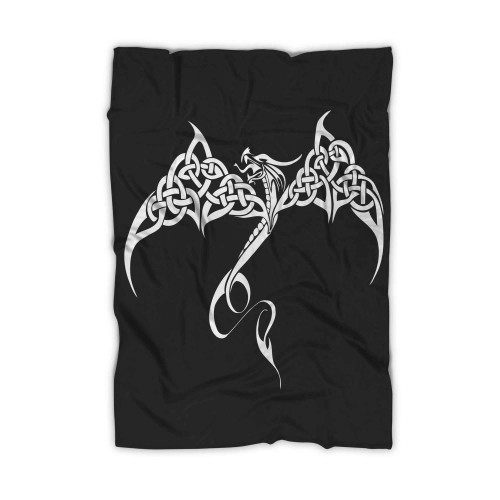 White Celtic Tribal Dragon Blanket