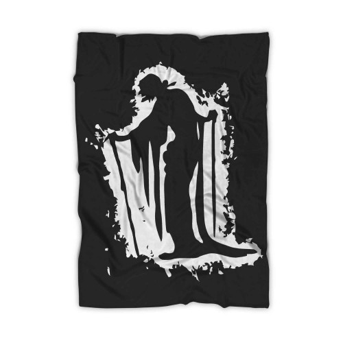 Witch Witchcraft White And Black Silhouette Blanket