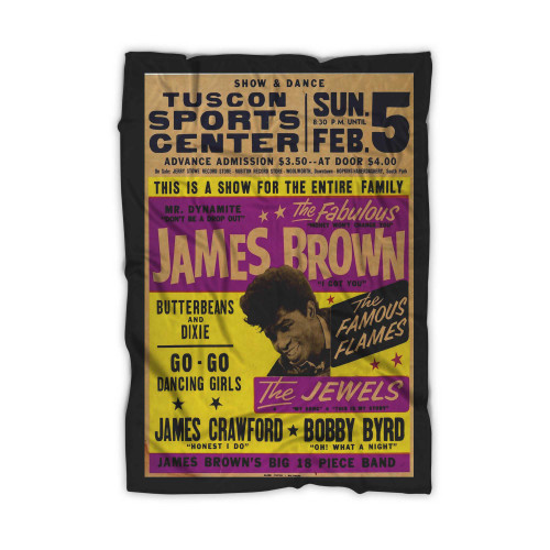 1967 James Brown Concert Style New Metal Sign Tucson Arizona Blanket