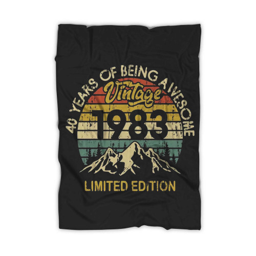 40 Years Of Being Awesome Tee 40Th Birthday Vintage 1983 Blanket