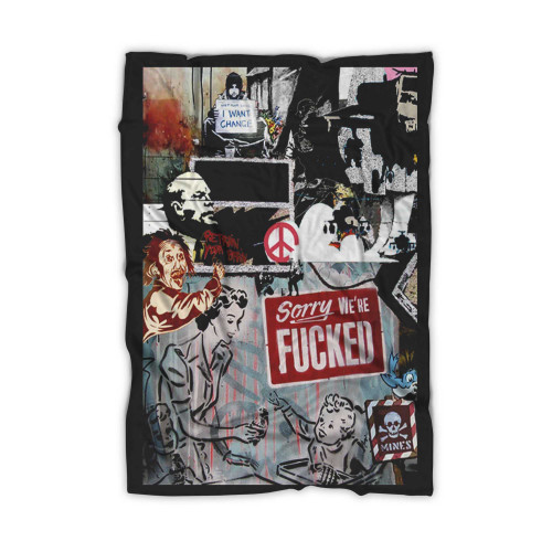 Banksy Street Art Graffiti Funny Cool Blanket