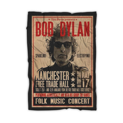 Bob Dylan Manchester Concert Poster Blanket