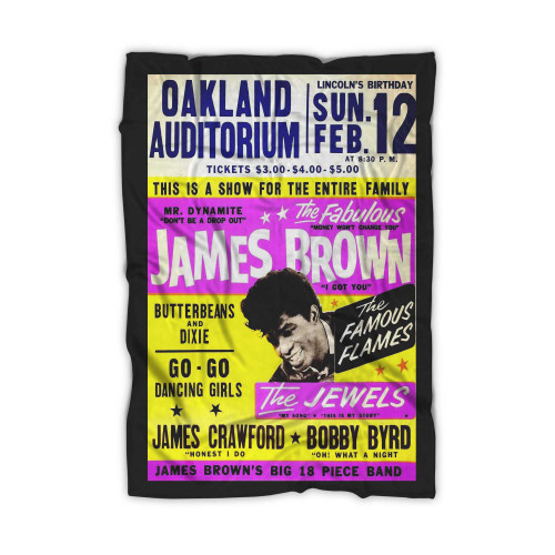 Bobdsa Mrute James Brown Concert Metal Tin Indicator Sign Retro Art Blanket