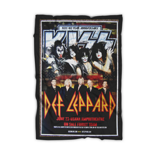 Def Leppard & Kiss 2014 Gig Utah Gene Simmons Concert Blanket