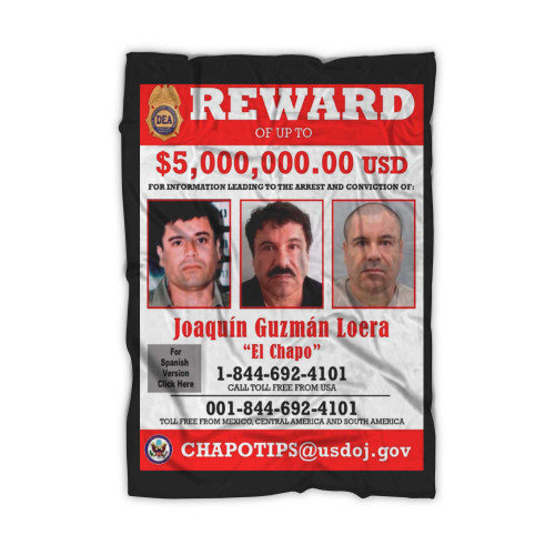 El Chapo Wanted Poster Blanket