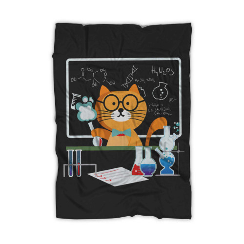 Funny Science Cat Chemistry Teacher Blanket