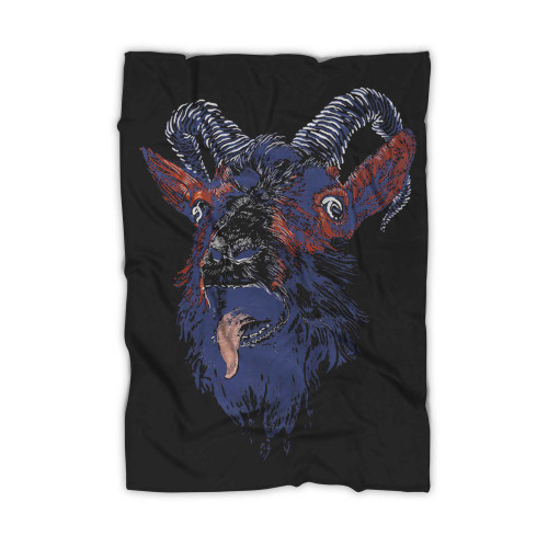 Goat Scream Psychedelic Vintage Blanket