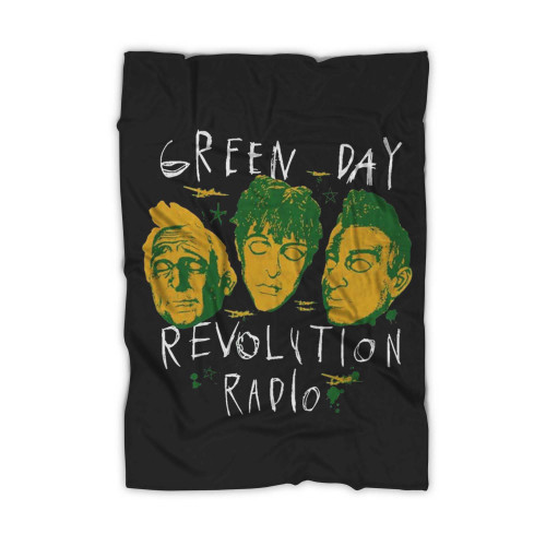 Green Day Scribble Mask Blanket