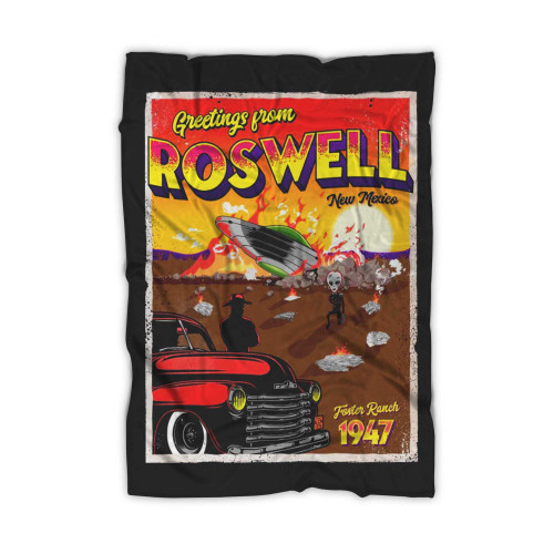 Greetings From Roswell 1947 Ufo Crash Blanket