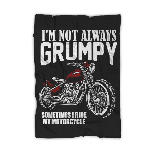 Grumpy Motorcycle Motorbike Biker Blanket