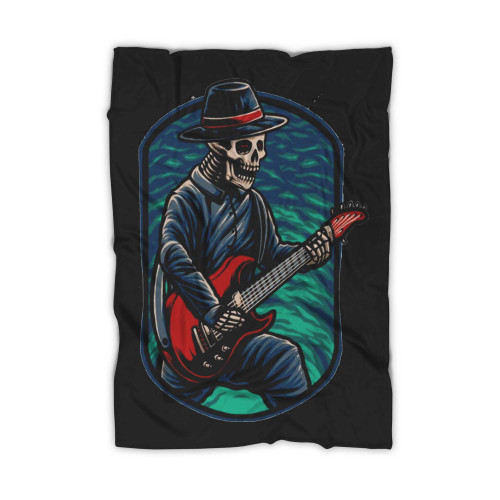 Guitarist Skull Music Artsy Blanket