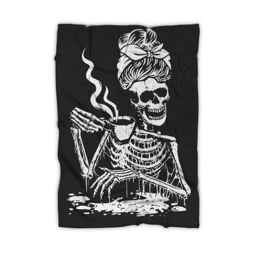 Halloween Party Skeleton Coffee Messy Blanket