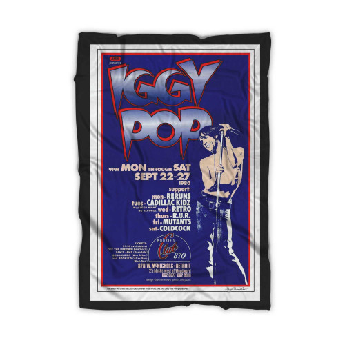 Iggy Pop Concert Vintage Band S Song Rock Travel Old Advert Blanket