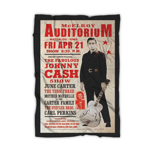 Johnny Cash Vintage Concert Iron On Transfer Blanket