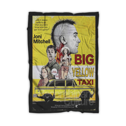 Joni Mitchell Big Yellow Taxi Movie Mashup Scorsese Taxi Driver Retro Vintage 1970 Blanket