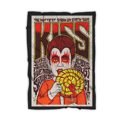 Kiss Hand Printed Silkscreen Concert Blanket